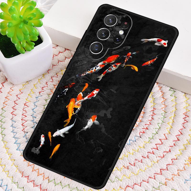 Japanese Koi Fish Art Silicone Phone Case For Samsung Galaxy Note 10 Pro S26 S25 S24 S23 S22 S21 Plus S25Ultra Capa Cover