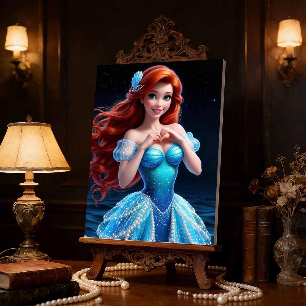 Disney The Little Mermaid DIY Pearl Artwork for ArielA Handmade Gift Suitable for Wall Decoration Ideal for Both Home and Office Settings
