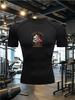 Men's White Brazilian Jiu-Jitsu Compression T-Shirt "BJJ" Bulldog Print Quick Dry Gym Workout Top