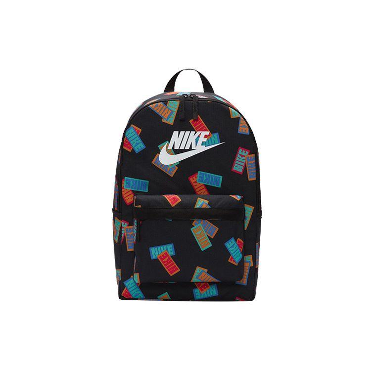 Nike All Over Logo Print Large Capacity Student Fabric Backpack Unisex Backpack Black DM2159-010 Black