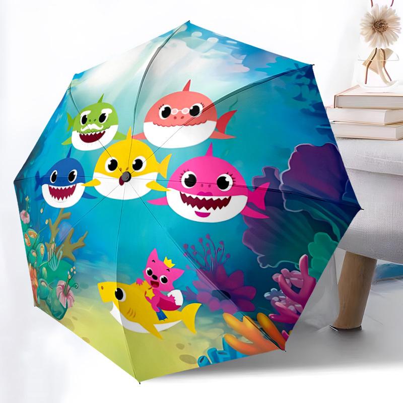 

1pc Shark, Ocean Adventure Automatic Umbrella - Automatic Opening And Closing, Sturdy Iron Frame, Portable Folding Design yy251018157