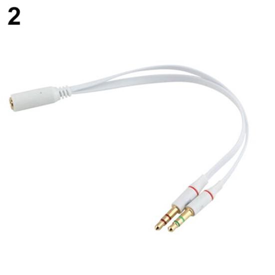 3.5mm AUX Audio Mic kabel splittera słuchawki adapter do słuchawek żeński na 2 męskie