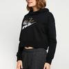 Nike Pullover mit Kapuze, gefüttert mit Fleece, Retro-Sport-Sweatshirt für Damen in Schwarz