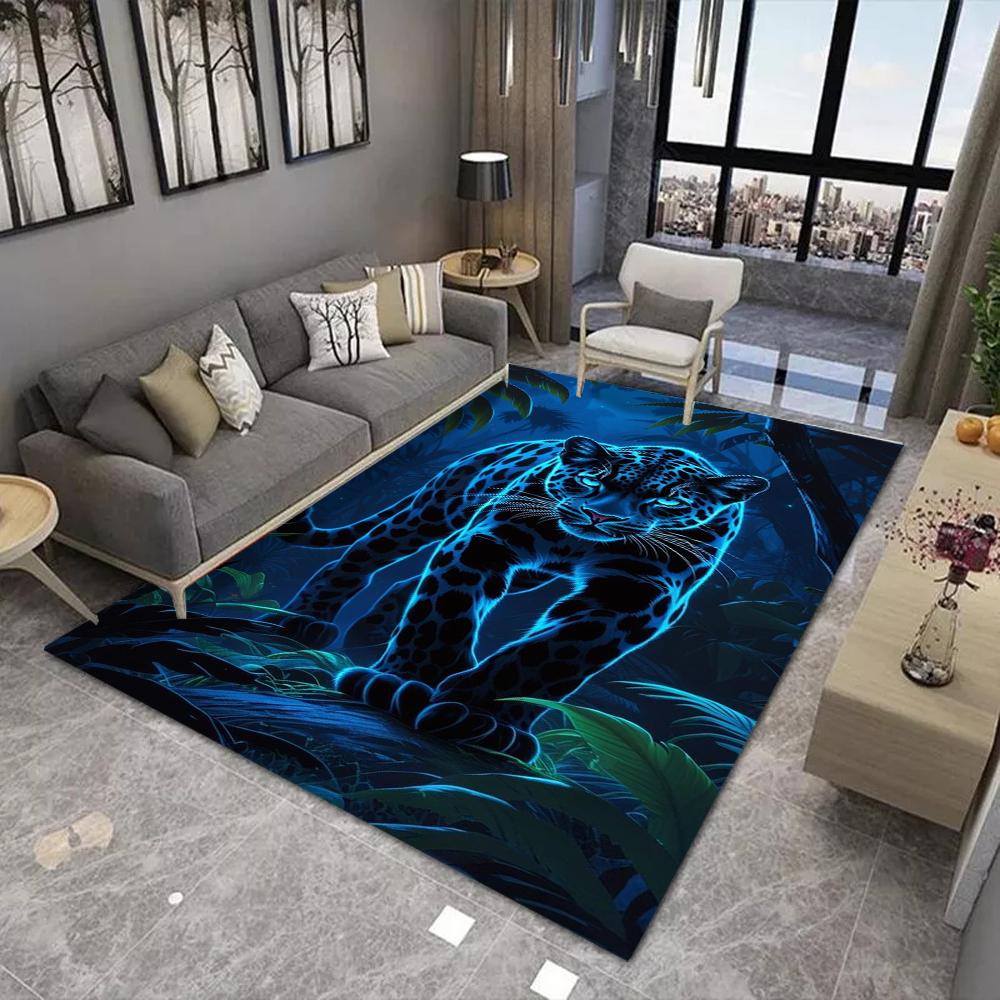 Jungle Animal Carpet Leopard Panther Design Mat Nature Theme Rug Home Decoration Living Room Bedroom Decorative Non-slip Carpets