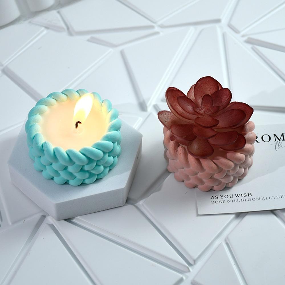 Cement Gypsum Resin Clay Craft Candle Cup Silicone Mold DIY Candle Making Tools  Home Decor