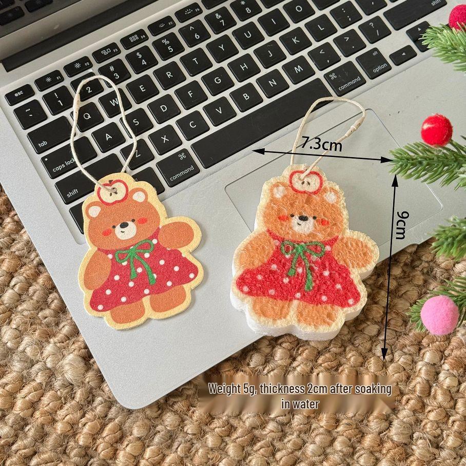 In stock: Cartoon Thickened Compressed Wood Pulp Dishwashing Sponge - Popular Kitchen Cleaning Essential.