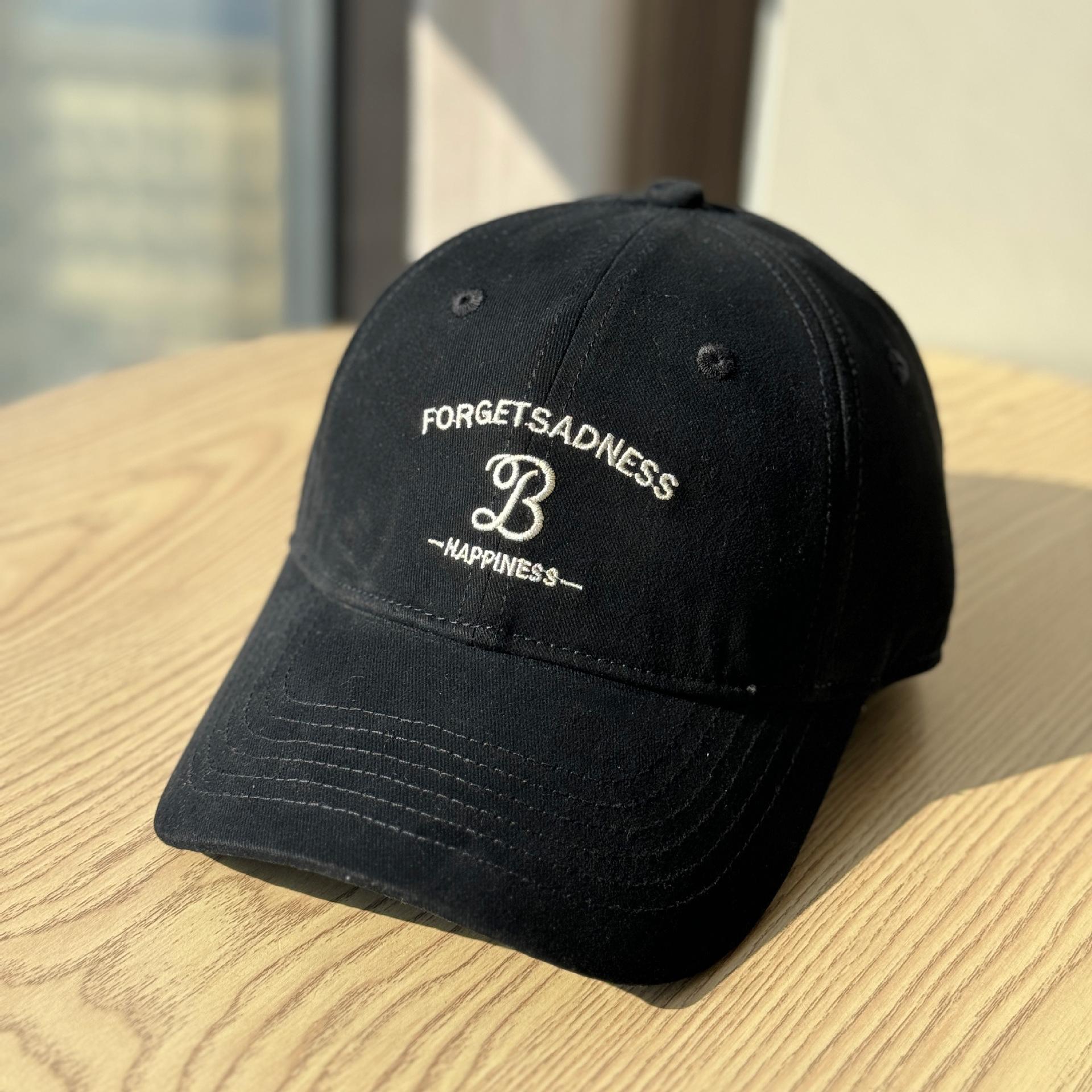 

Korean-style niche letter-embroidered soft-top baseball cap for men and women, suitable for couples, casual and versatile, sun-shading and Adult54-60Adjustable чёрный
