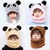 1-3PCS Fashionable Warm Cartoon Animal Winter Hat Set for Boy and Girl  Windproof Soft Hat Scar for Kids School Essential
