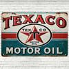 Vintage Texaco Gas Station Sign Retro Wall Decor with Red White and Blue Stripes for Home Bar Cafe or Man Cave B