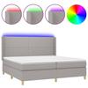 VidaXL Sommier à Lattes de Lit avec Matelas et LED, Lit Rembourré avec Tête de Lit, Lit Double, Lit Adulte de Chambre, 3138821