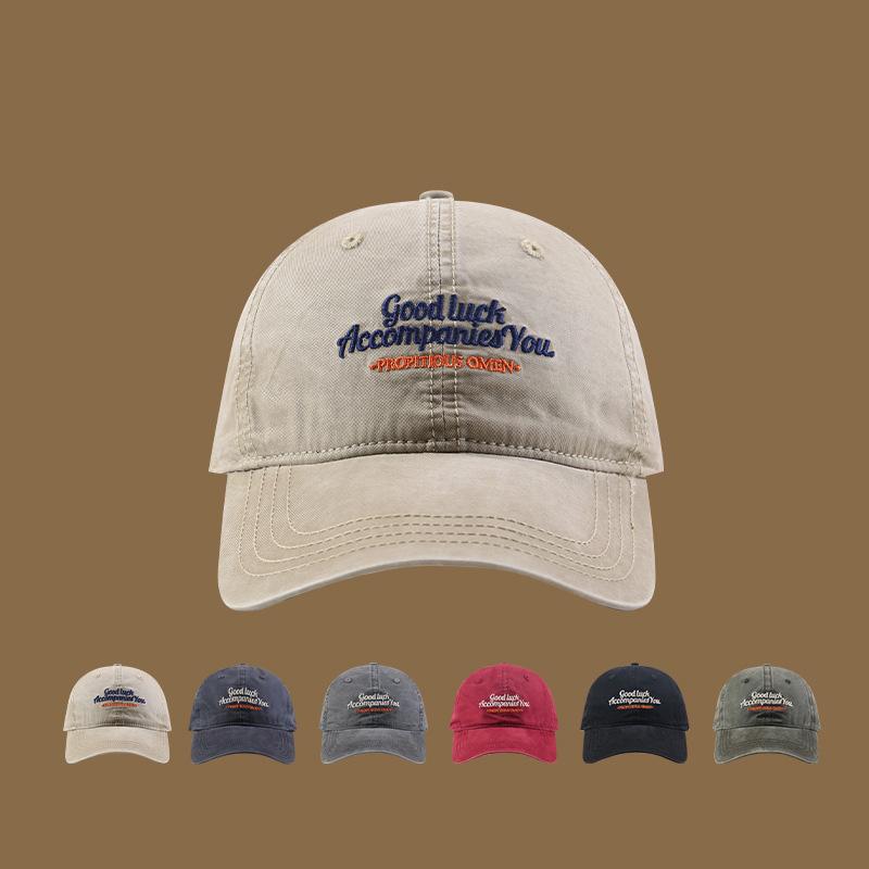 Fashion Letter Embroidery Vintage Wash Soft Crown Unisex Adjustable Daily Casual Baseball Cap