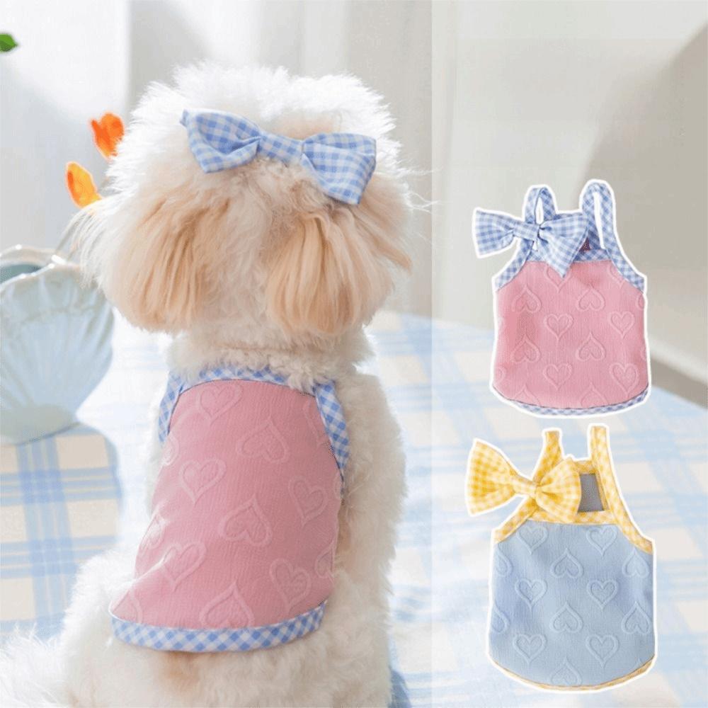 Breathable Summer Puppy Clothes Heart-shaped Print Pet Costume Cute Dog Vest  Summer Season