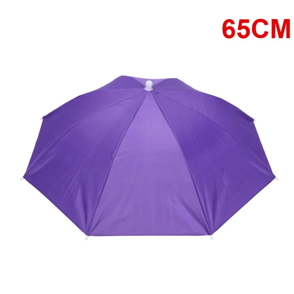 55/65/69/77/95cm Outdoor Fishing Caps Rain Umbrella Hat Foldable Fishing Sunshade Headwear Cap Waterproof Camping Beach Sun Hat