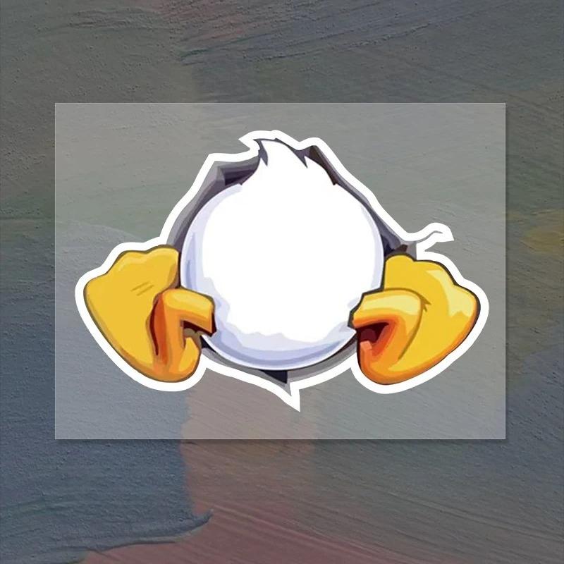 Funny Duck Butt Car Sticker Reflective Vinyl Decal for Gas Cap Door Motorcycle Helmet Waterproof Automotive Exterior Decor