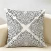 Gray Blend Pattern Cushion Cover Natural Linen Organic Fabric Double-Sided Printing Breathable Perfect For Home Decor