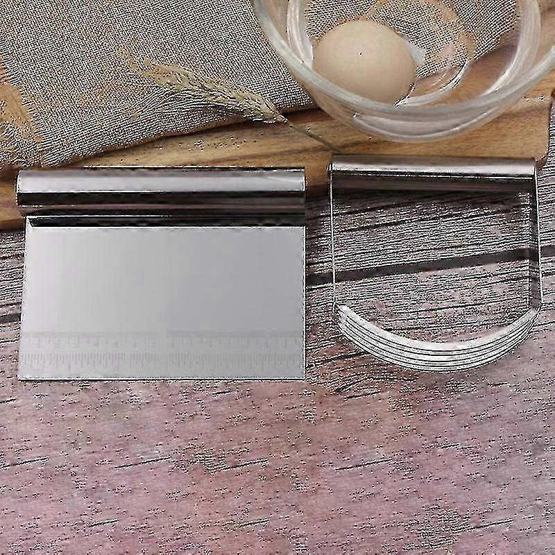 Dough Scraper/cutter/chopper Set Stainless Steel Powder Blender Pastry Cutter With Measuring Scale yu