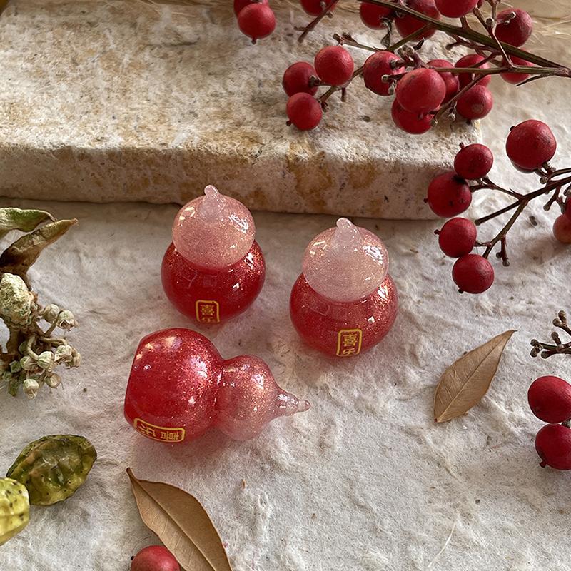 Creative Miniature Landscape Gourd Peace Joy And Wealth Resin Accessories Diy Pendant Car Ornament Jewelry