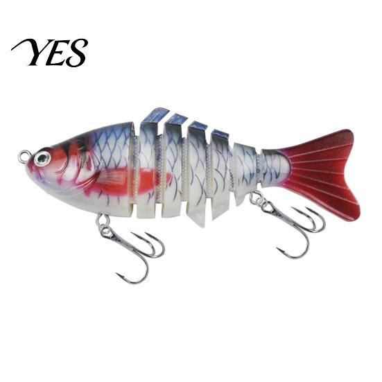 7-Section Swimbait 9.5CM/13.7G Multi-Jointed Fishing Lure with Hooks, Slow Sinking Swimbait, Hard Artificial Bait Bionic for Freshwater Saltwater