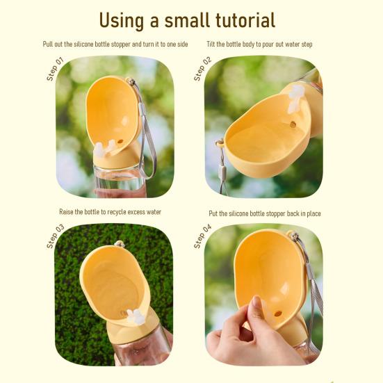 350/550ML Portable Dog Water Bottle Leak-Proof Puppy Water Bowl Large Capacity Outdoor Travel Pet Water Dispenser