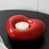 Heart Shaped Ceramic Candlestick Holder Small Heart Candle Holder for Wedding Party Anniversary Valentine's Day Dining Table Centerpiece