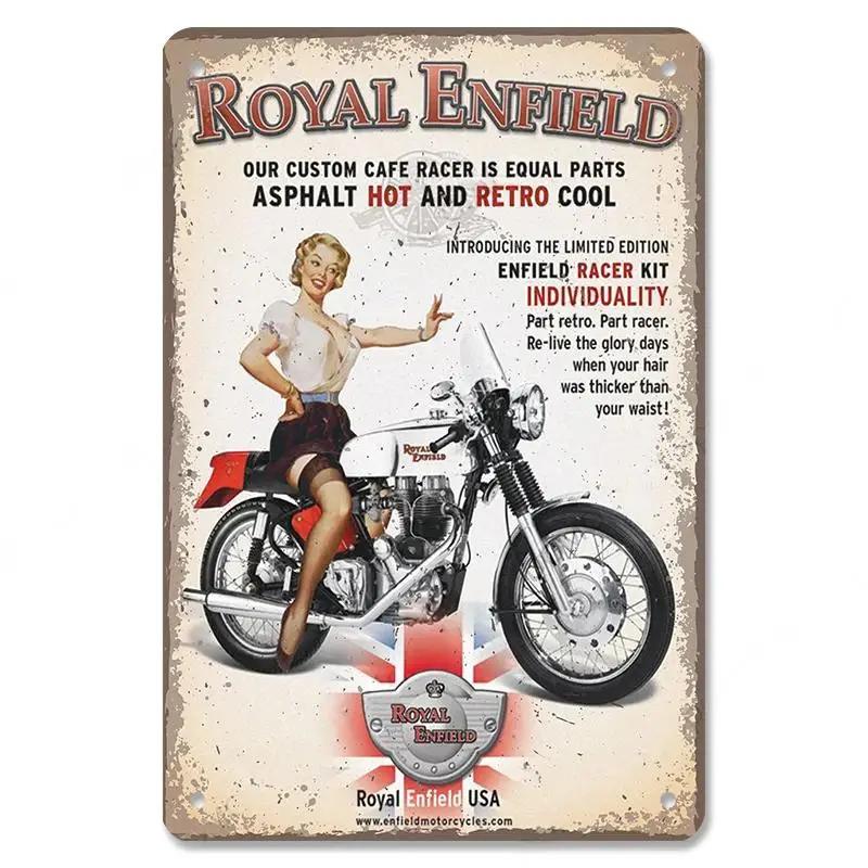 Vintage motokrosový plakát Kovové plechové cedule Motocykl Grand Prix Kovová plaketa Nástěnná dekorace pro garáž Moto Club Man Cave Bar