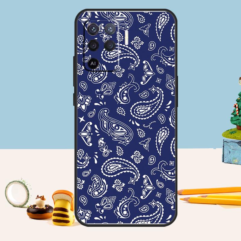 

Royal Bandana Paisley Case For Oppo A5 A6 Pro A15 A16 A76 A96 A17 A57 A98 A58 A78 A18 A38 A54 A74 A94 A40 A60 A80 OPPO A60 5G