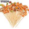 Elegant Fall Party Decorations Pumpkin & Maple Leaf & Acorn Designs Skewers for Thanksgiving Day Halloween Harvest Parties Festive Party
