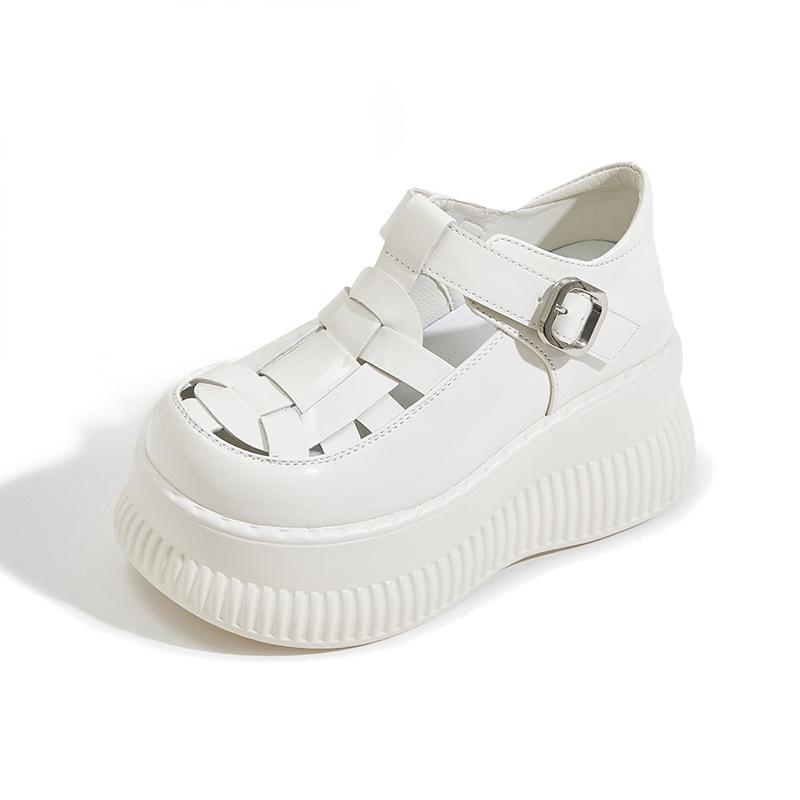 Roman sandals women's summer 2025 new platform heightening fashion versatile bag head loafers small leather shoes outside wear