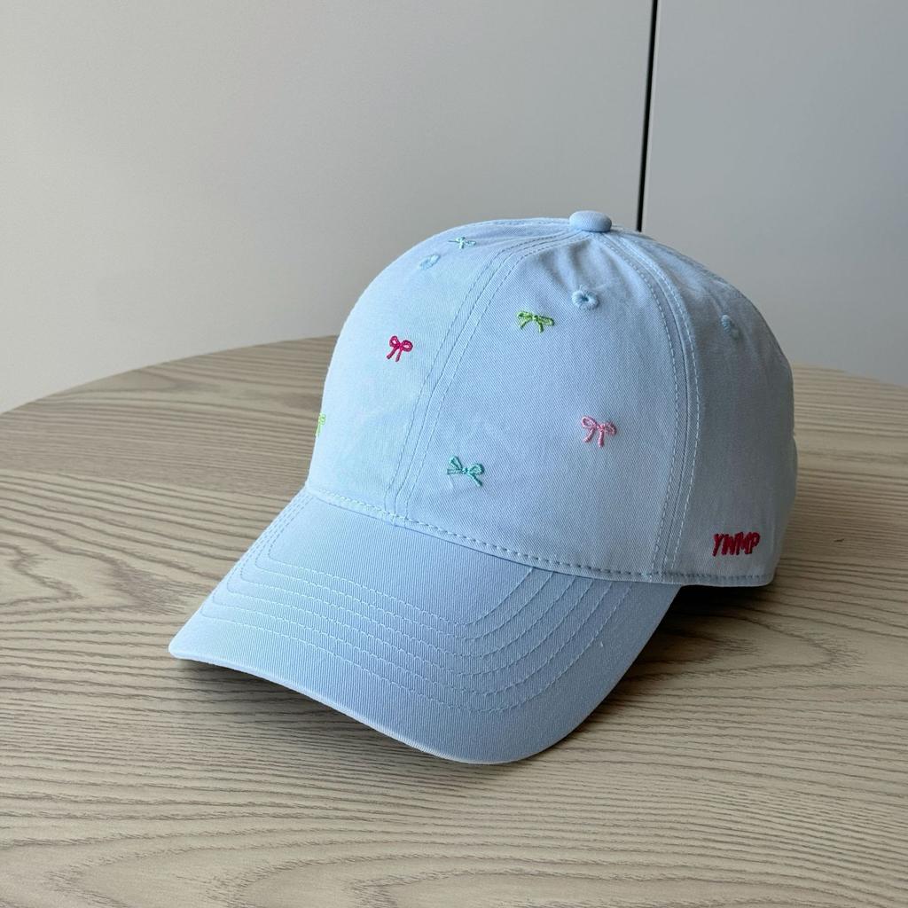Korean Cute Embroidered Bow Yellow Baseball Cap Women's Spring Summer Face Small Cap Simple Versatile Travel Sun Baseball Cap