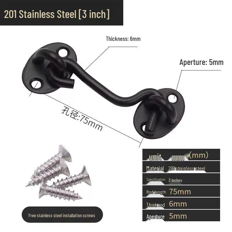 

Black Stainless Steel Wind Stay Hook for Windows and Doors