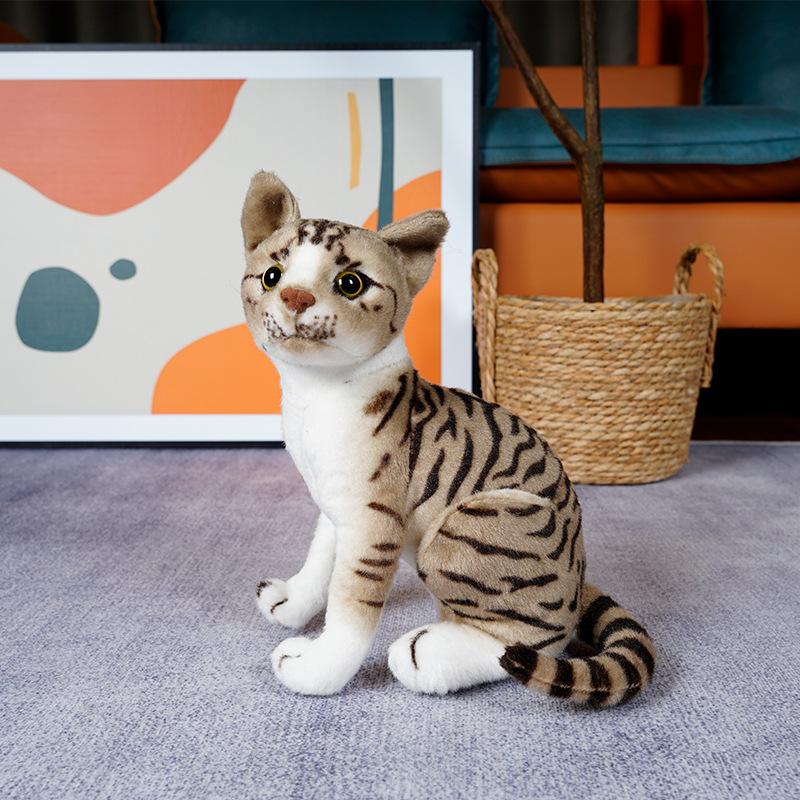 Simulatie Kat Pluche Zacht Liggend Staand Dier Chinese Li Huaoranje Siamees Kat Verjaardagscadeau 20cm