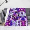 Pansy Violet Flower Print Flannel Blanket Purple Floral Soft Warm Throw Blanket Sofa Bed Botanical Home Decor Gift