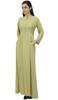 Bimba Women's Mandarin Collar Plain Jilbab Dress With Pockets Full Sleeve