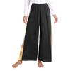 Womens Liturgical Dance Pants Metallic High Waist Elastic Waistband Wide Leg Loose Performance Trousers