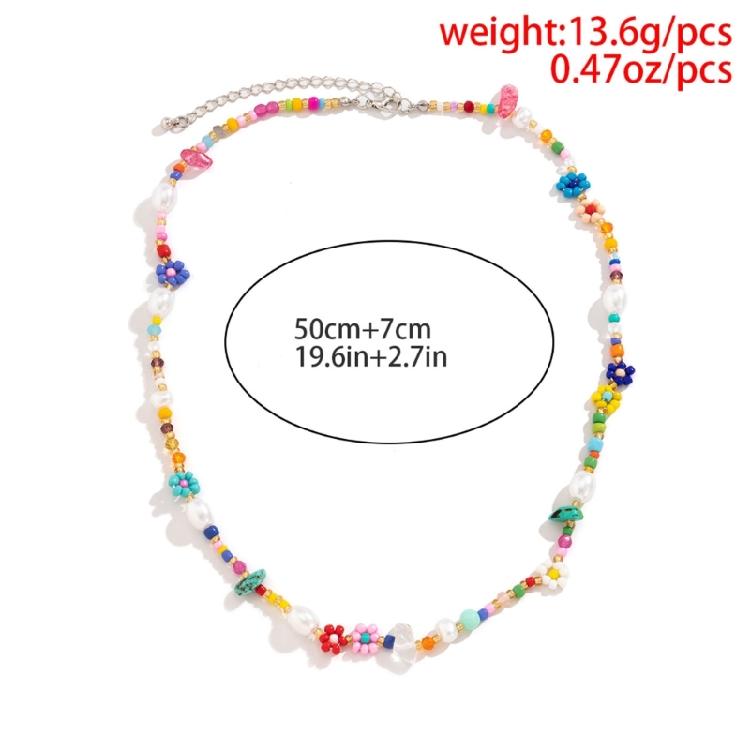 Stylish Bohemian Multicolor Beads and Imitation Pearls Choker Necklace Portable Accessory for Casual Wear