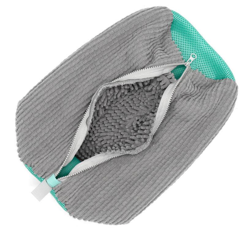 

Durable Shoe Washing Machine Bag-Yellow Soft fluff interior protects sneakers & all shoe types Ideal for safe cleaning серый