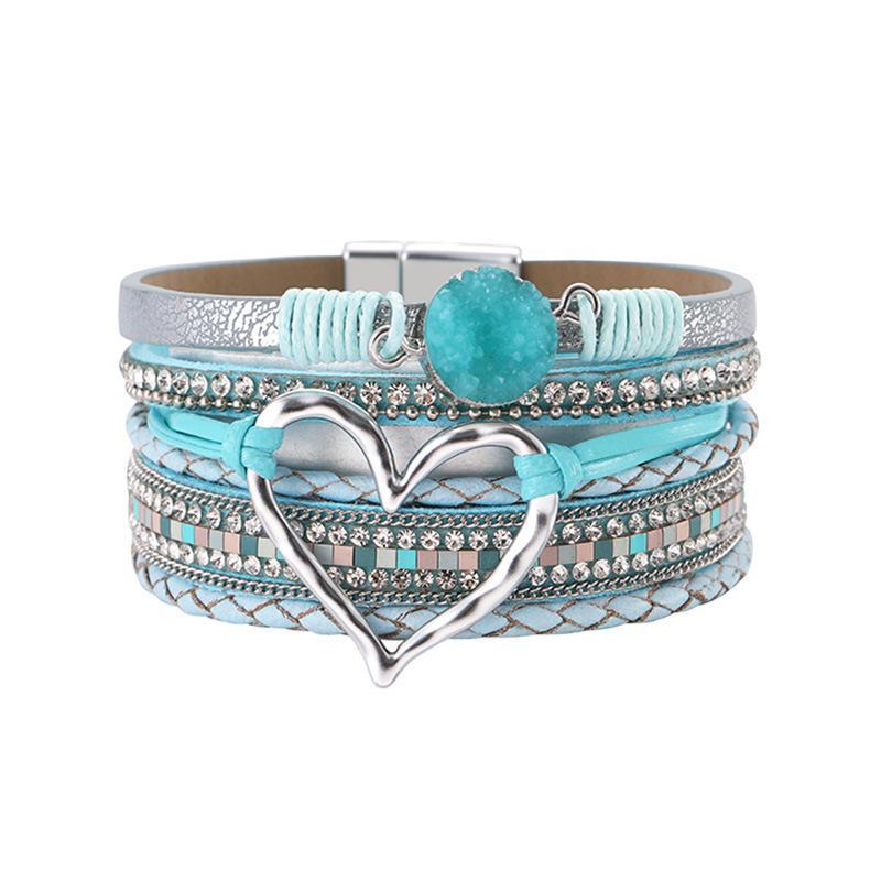 Braccialetto dell'amore bohémien multistrato europeo e americano – Gioiello alla moda regalo per ragazze