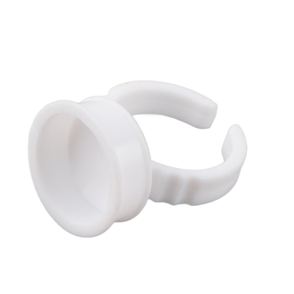 100pcs Disposable Glue Ring Pallet Holder for Eyelash Extension White Plastic Glue Pallet Tatto