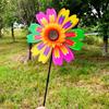 Outdoor Garden Sunflower Wind Spinner Rotating Pinwheel Stake Lawn Decor for Yard Party Picnic Flower Ornament YLZSFC01