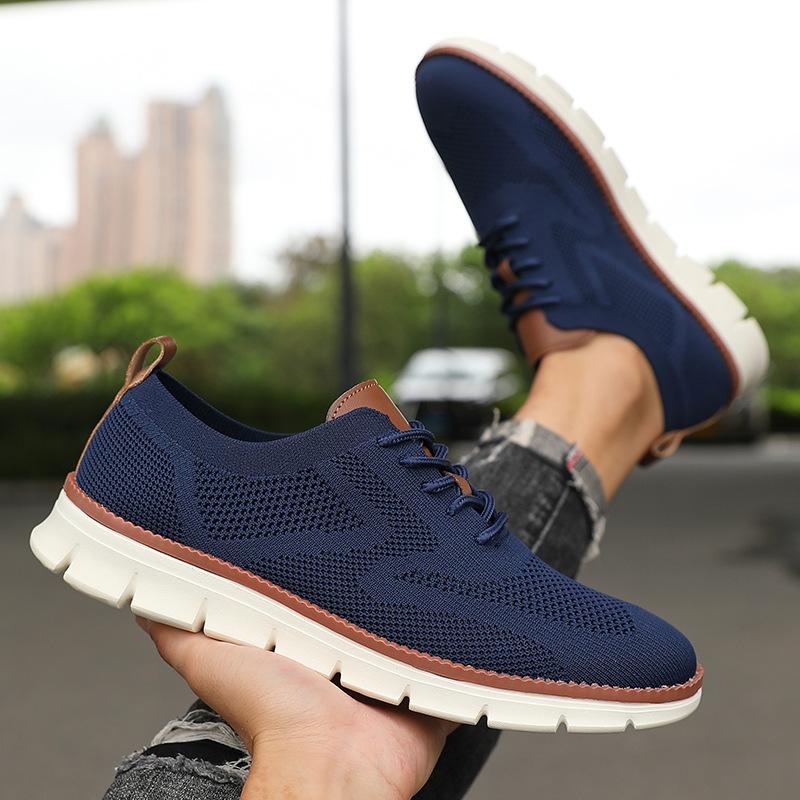 Fashion Men's Casual Shoes Breathable Minimalist Shock-Absorbing Lace-Up Walking Shoes Comfortable Casual Travel Sneakers Men