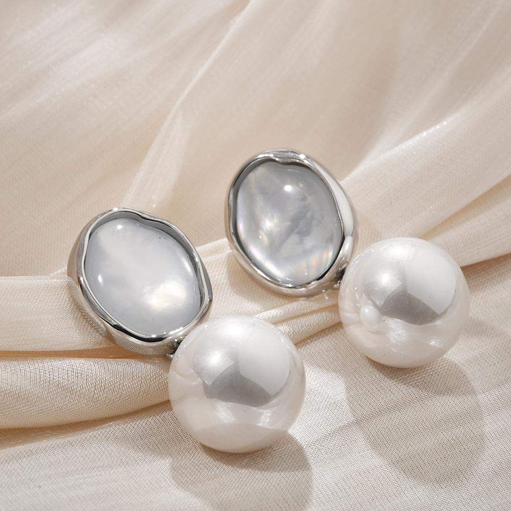 Vintage Baroque Pearl Drop Earrings, French Style Unique Design Luxury Jewelry