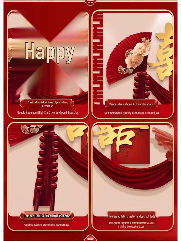 Elegant Wedding Room Decoration Set: Complete Bedroom & Bedside Table Arrangement