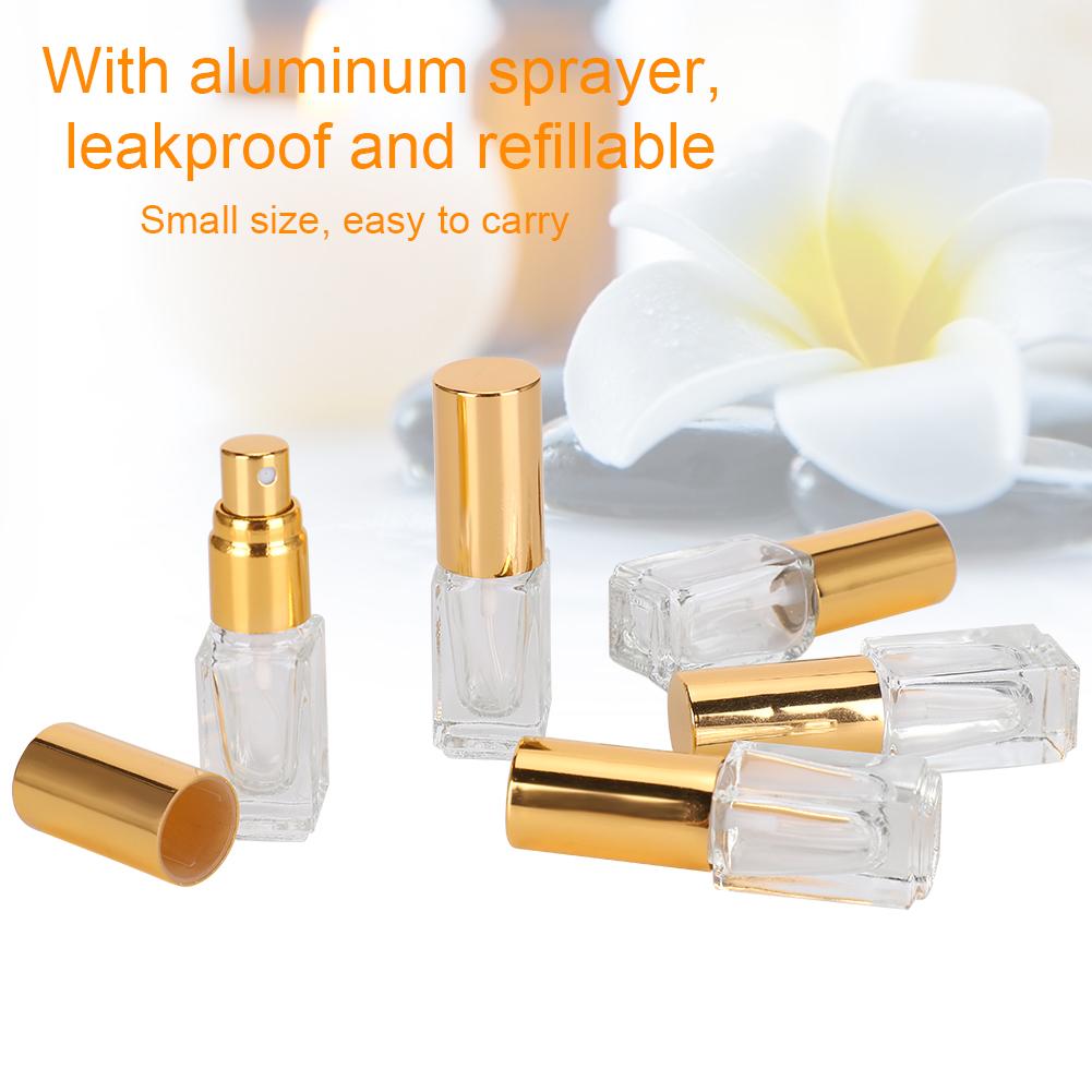 5ml Glass Empty Perfume Spray Bottle Refillable Travel Portable Perfume Atomizer(3mlGold Head )