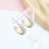 Gold Imitation Pearl C-Typed Drop Earrings for Women Sweet Jewelry Accessory Valentine's Day Girl Gift