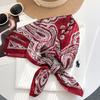 Korean Retro Old Money Wind Cashew Small Square Scarf Summer New Jacquard Silk Scarf Thin Hair Tie Headscarf Scarf