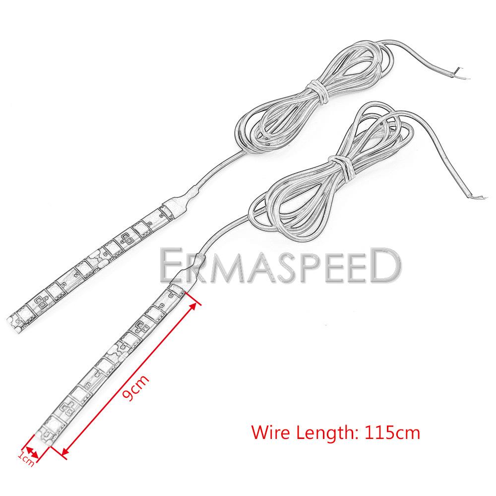 Pair Motorcycle Flexible Front Fork LED Turn Signal Light Strips Headlight Indicators Amber Universal for Motorbike