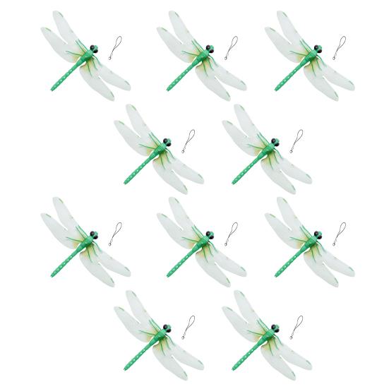 3D Simulation Dragonfly Outdoor Fake Dragonfly with Keychain Artificial Insect Model for Garden Yard Courtyard Patio Flower Beds