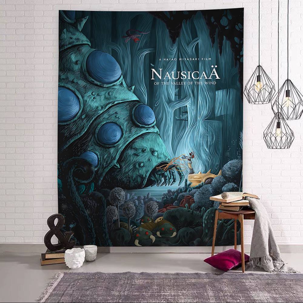 1PC Nausicaa Of The Valley Of The Wind Tapestry Art Printing Japanese Wall Tapestry Anime Wall Hanging Home Decor