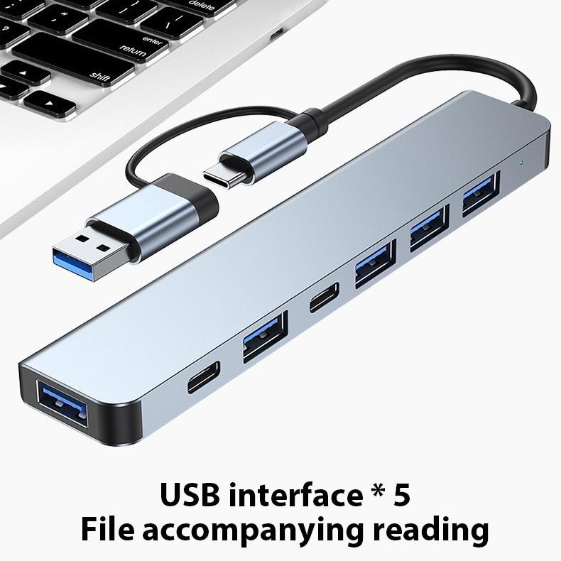 TYPE-C Dual-Head 7-in-1 Docking Station USB 3.0 Hub for Laptop, Mobile, Computer