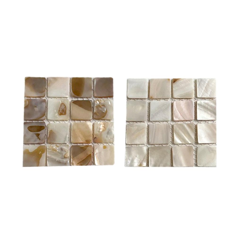 Pack of 2 Heat Insulation Square Shell Coasters Easy to Clean Nonslip Cup Mat for Dining Table Desktop Decoration